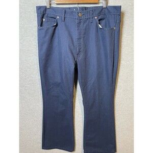 Vintage Thumbs Up Men's 38 Regular Fit Straight Leg Work Pants Navy Blue